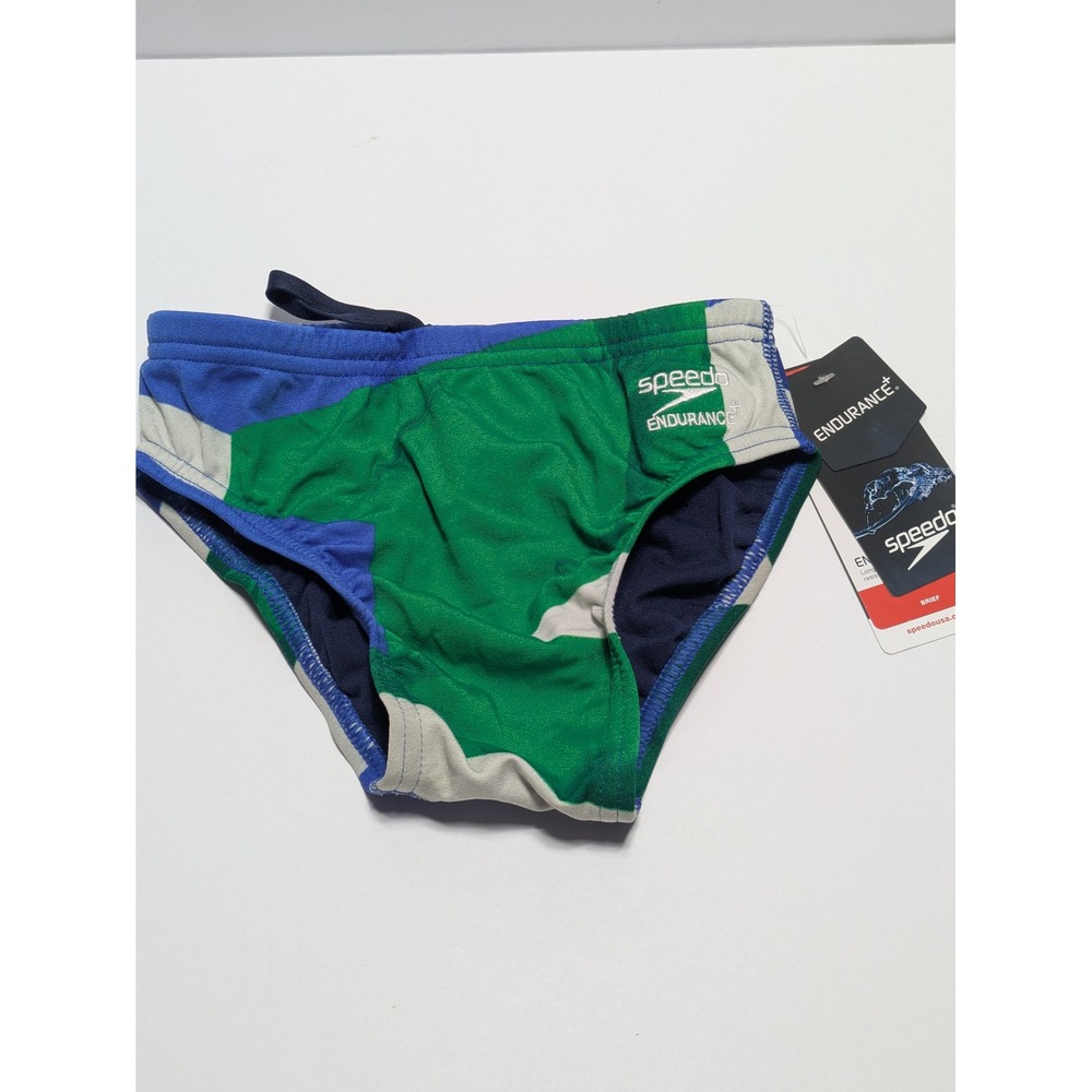 Speedo Mens Endurance+ ML Glimmer Brief Swimsuit Blue Green Gray 24